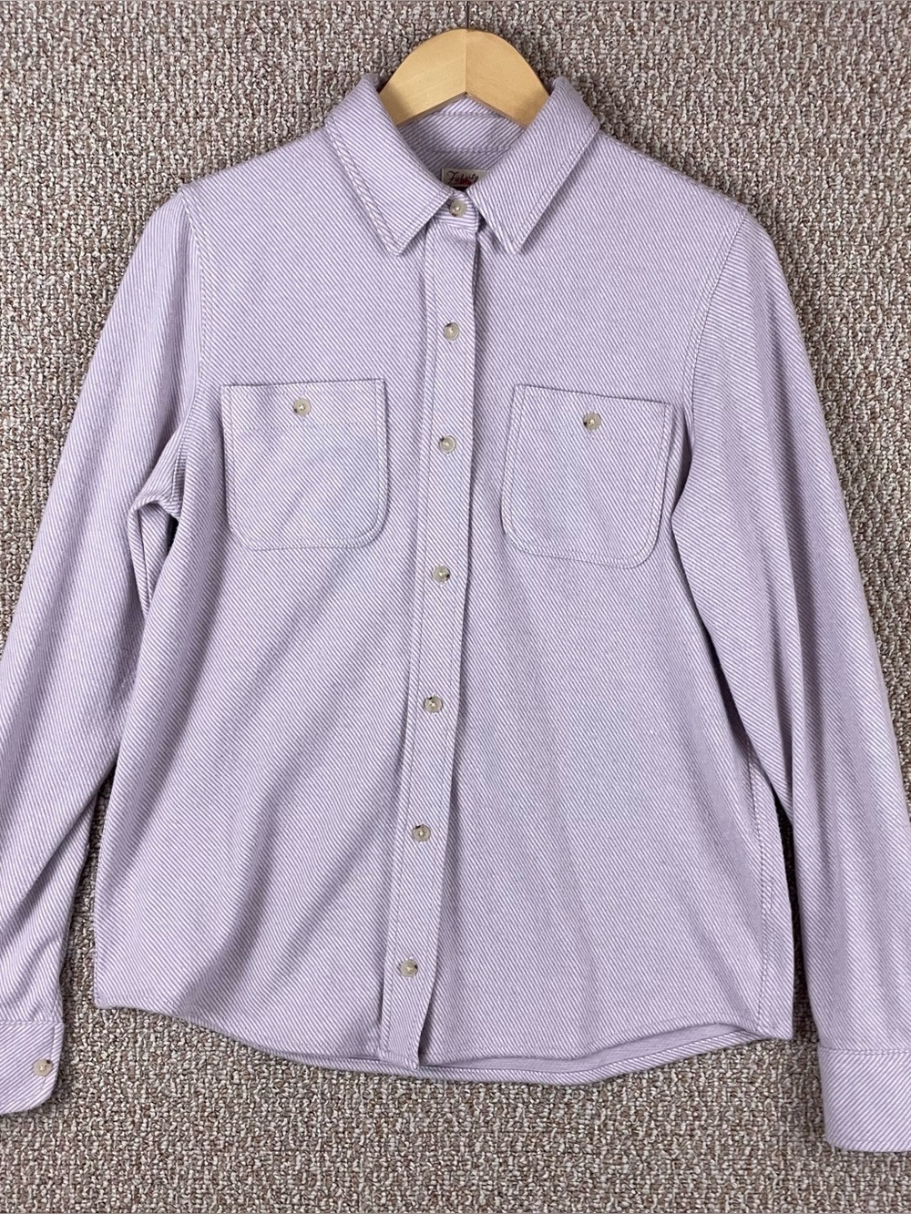 Faherty Legend Sweater Shirt Medium Button Up Sea Fog Super Soft Cozy E242